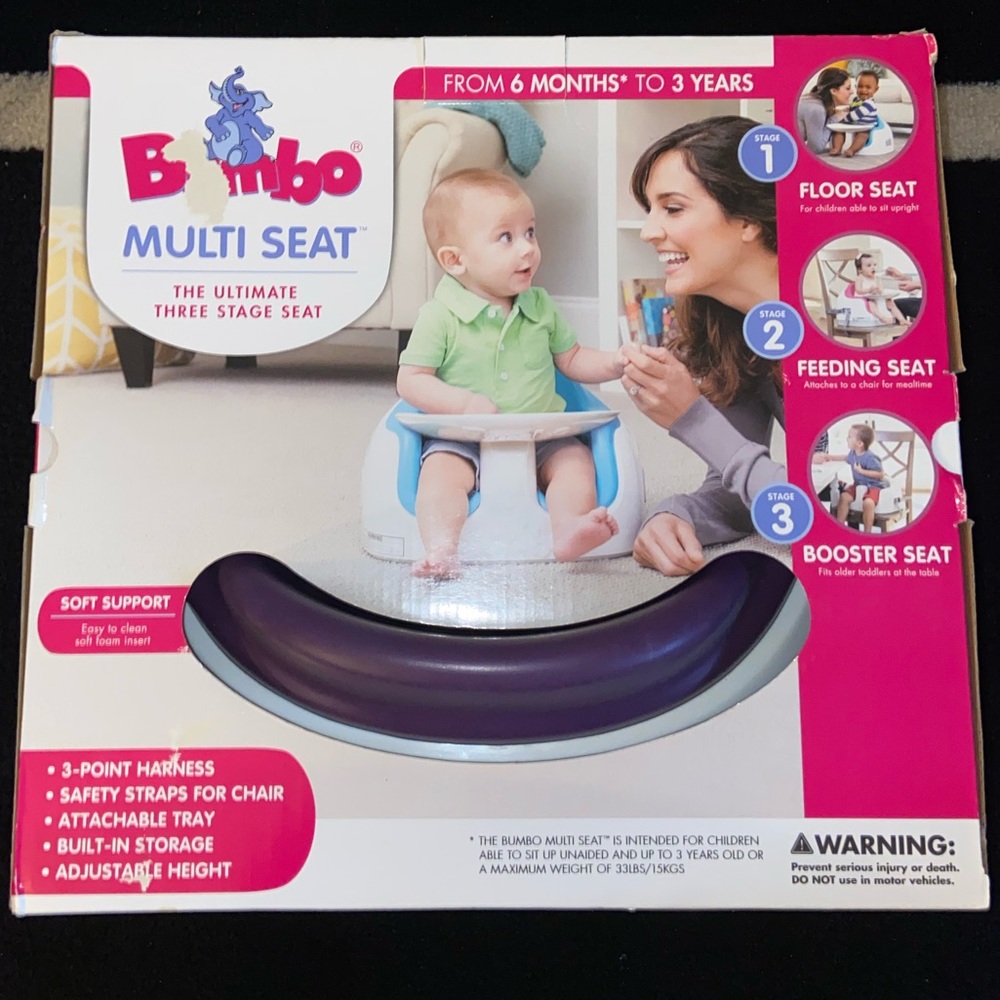 BUMBO BABY MULTI SEAT WITH TRAY, PURPLE | FLOOR SEAT, FEEDING SEAT & BOOSTER …